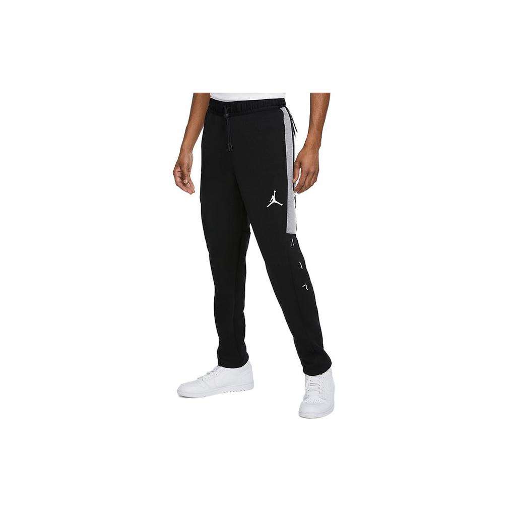Jordan Air Logo Print Knit Colorblock Casual Sports Pants Men Bottoms Black CK6463-010