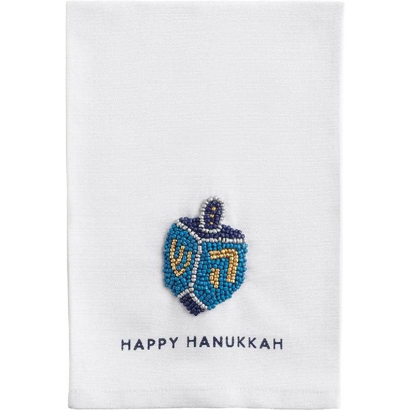 Mud Pie Hanukkah Dreidal Beaded Hanukkah Towel
