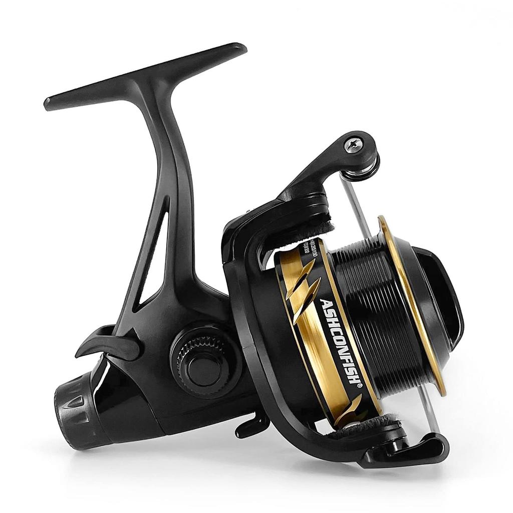 Ashconfish ARF Spinning Reel with Interchangeable Strong Long for Ice Freshwater and Saltwater 5000b Handles, Lightweight, Drag, Casting, Fishing,