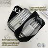 Solid Black Pen Bag Canvas Stationery Bag Portable Pencil Case  School Supplies
