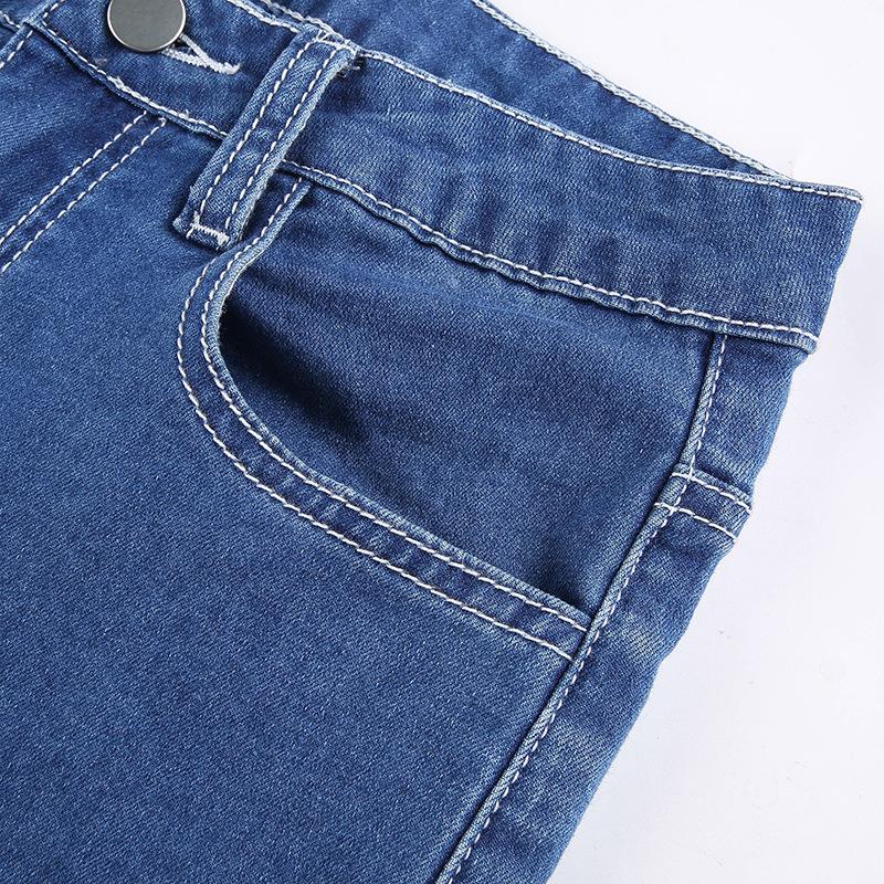New Street Hip-hop Tooling Big Pocket Jeans Women High Waist Straight Trousers