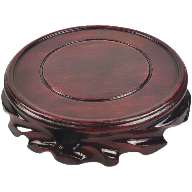 Rosewood Buddha Statue & Incense Burner Base - Solid Wood Carving Decorative Ornament