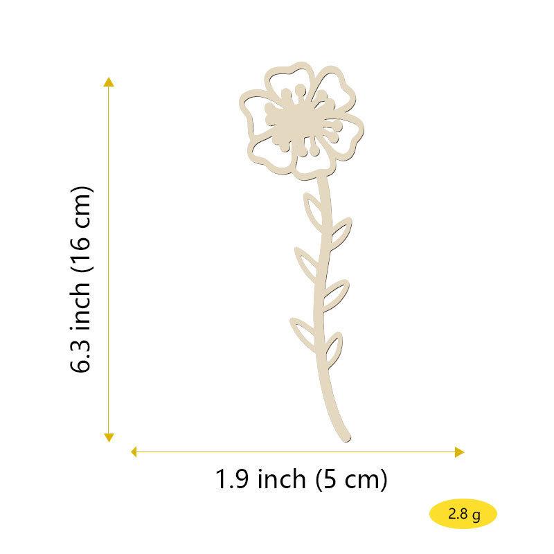 12PCS New 18 Kinds of Wooden Wildflower Decoration Set DIY Wooden Flower Hollow Logo Family Holiday Vase Insert Random Colors 12pcs