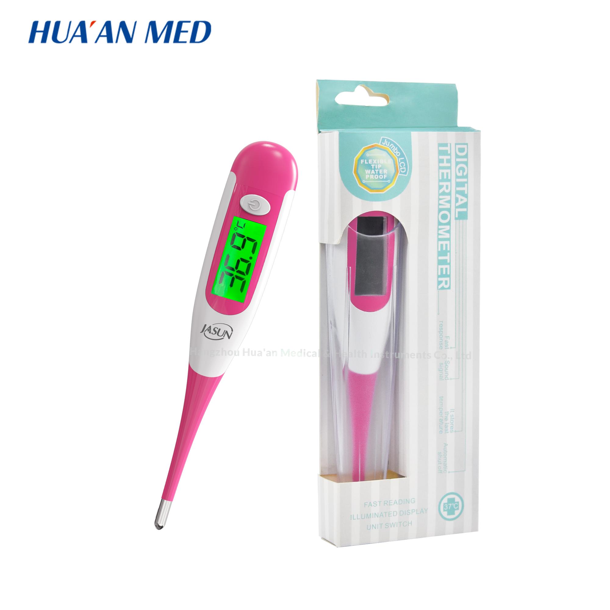 HUAAN Meidcal Supplies Jumbo Display Medical Use Clinical Water Resistance Digital Oral Baby Thermometer for Mouth Plastic