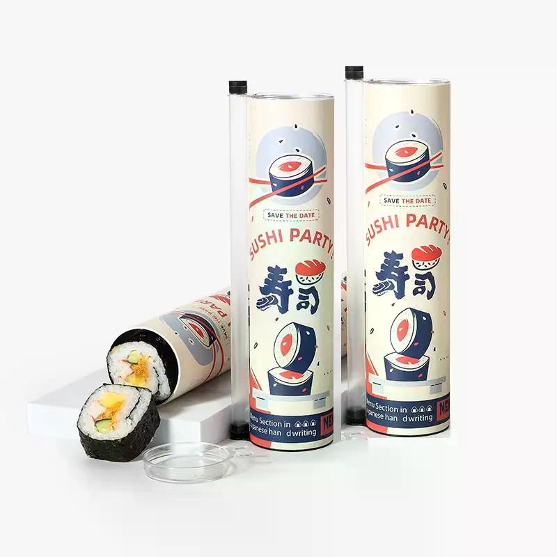 Sushi Mold Push Box 3 PCS Food Grade Paper with Sauce Straw for DIY Sushi Bento Lunch Easy ReleaseHot Sale