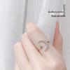 S925 Silver-Plated Moon Star Open Ring – Trendy, Simple, and Stylish for Women’s Index Finger