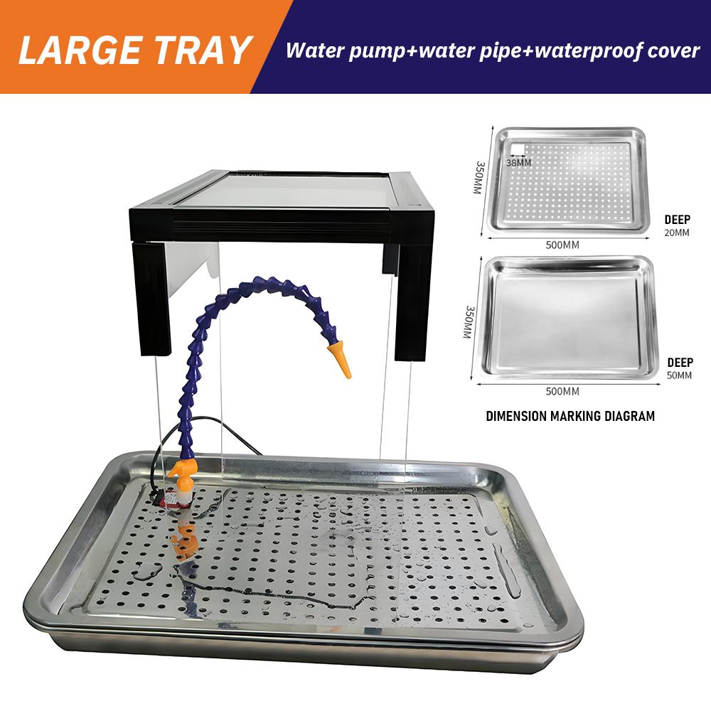 TUNGFULL Acrylic Dust Box with Water Circulation for Jade Gem Stone Carving Polishing - Dust Proof Protective Workbench