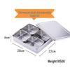 Maidekai Stainless Steel Square 4-Compartment Spice Box