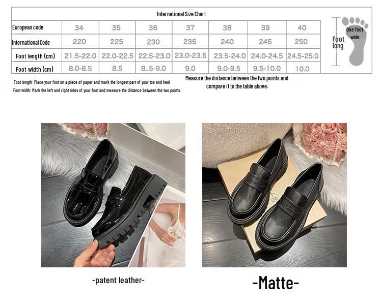 Damen 2025 Britischer Stil Dicksohlige Slipper: Vielseitige höhenverstärkende JK College Lederschuhe für Frühling & Herbst