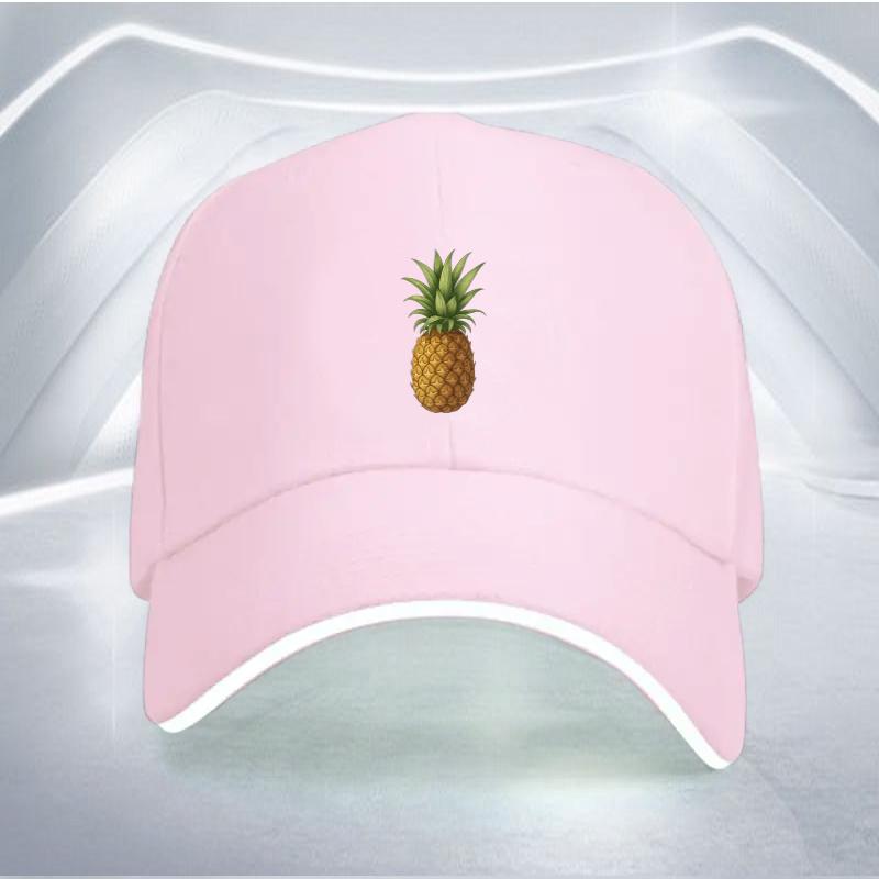Pineapple Print Baseball Cap Polyester Lightweight Adjustable Unisex Style for Outdoor Sports Cycling Parties