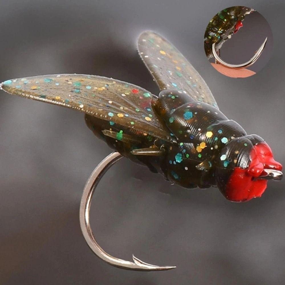 Set da 2 Pezzi con Ami Esca Artificiale da Pesca a Mosca Antiruggine Con Ausili per il Lancio Esca Bionica da Pesca a Mosca Attrezzatura da Pesca Resistente