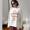 European and American Fashion Print Cotton Long sleeve Mid-Length T-shirt Women Oversize Tee T Shirt Top Women