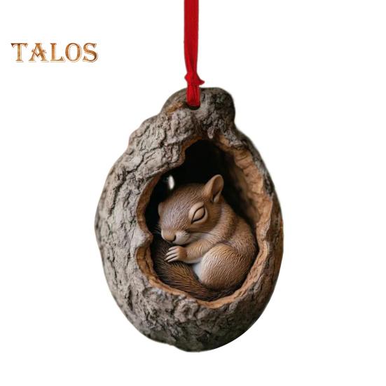 

Овальное акриловое подвесное украшение в виде животного 2D, плоское лесное животное, рождественская елка, подвесное украшение для автомобиля, спальни, животного, гостиной, спальни, животного D