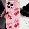 Luxury Wine Red Cherry Print Case for IPhone 16 15 17 Air 14 13 12 11 Pro Max 7 8 16 Plus 16e Shockproof Silicone Phone Cover