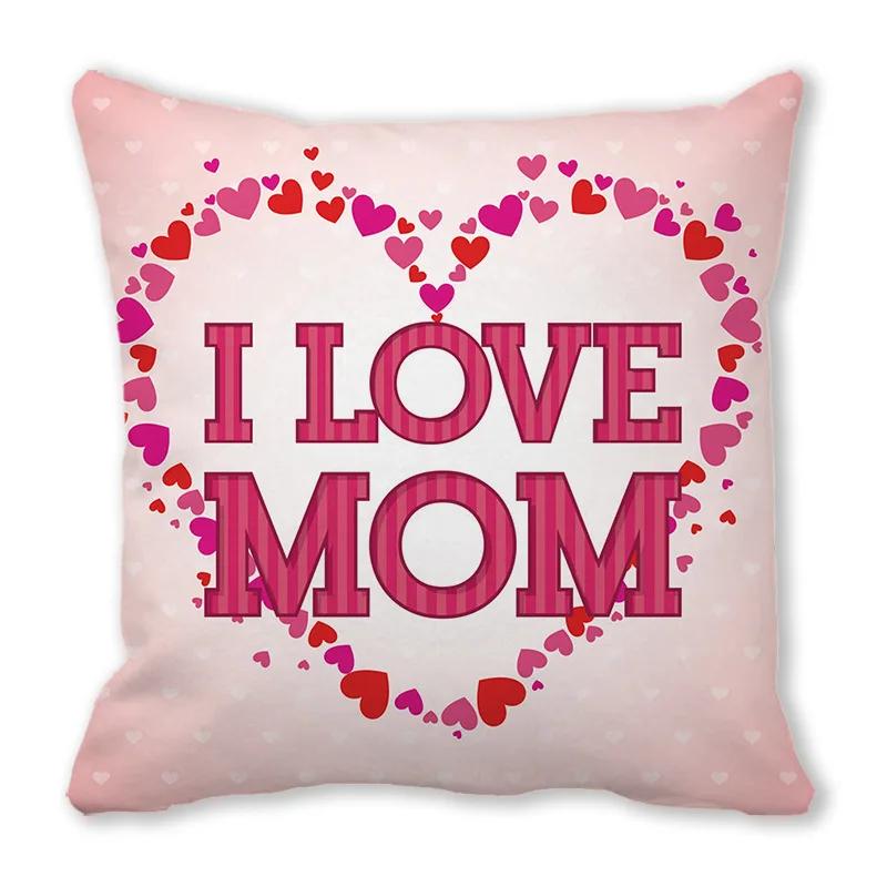 Love pattern cushion cover Happy Mother's Day Pillow Case Home Decorative Pillowcases Love Letter Throw Pillow cover 45x45cm