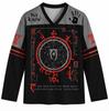 Elder Scrolls Oblivion Dark Brotherhood Jersey, Magic Rune Graphic Long Sleeve V Neck Women's Shirt, Gothic Fantasy Game Fan Apparel