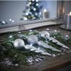 Set de 3 suspensions torsadées de noël 13 cm argent