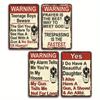 Vintage Warning Metal Tin Signs 4-Pack Funny No Trespassing Plaque 12x8 Inch Rustic Iron Wall Hanging Indoor Outdoor Decor for Y