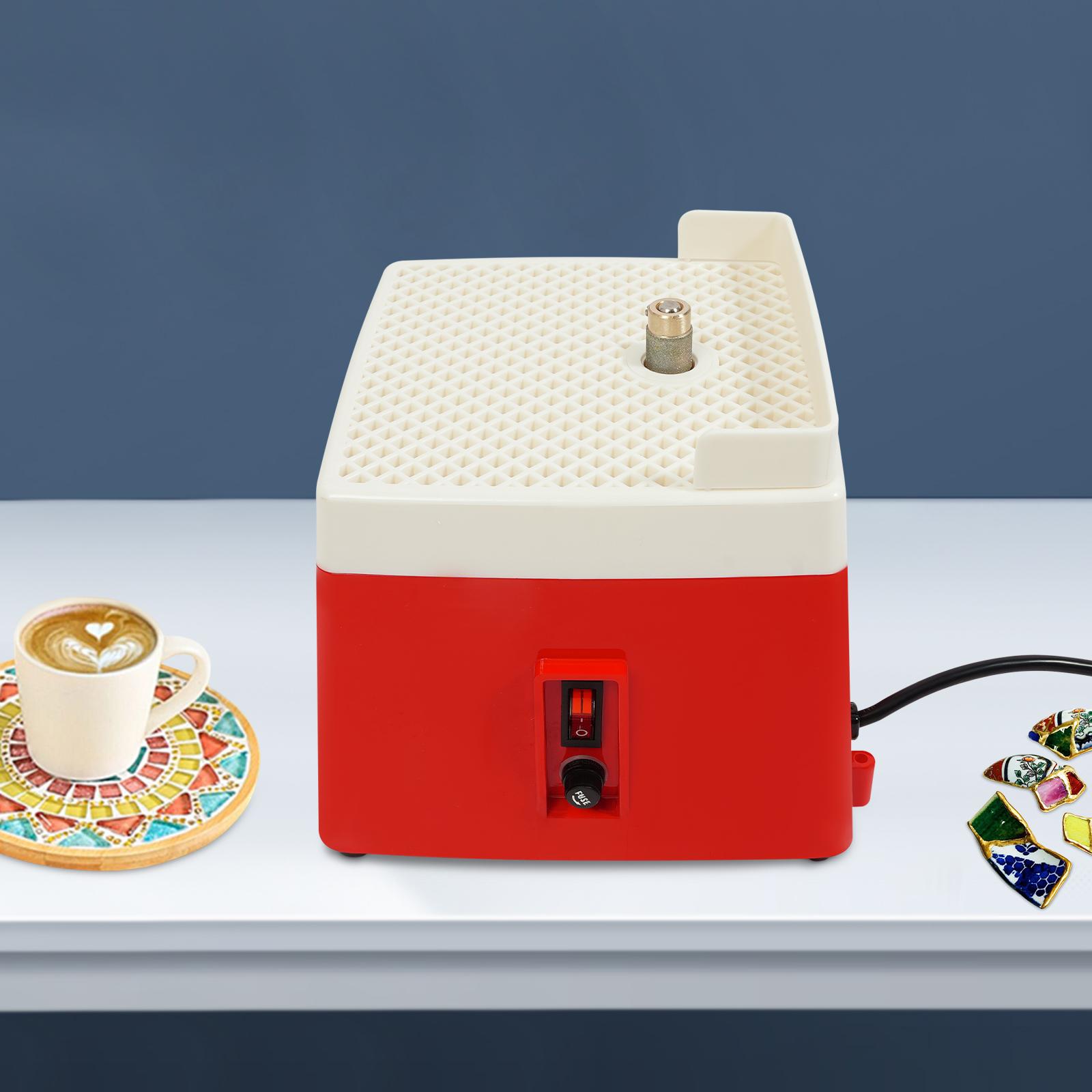 

Міні набір для обробки кольорового скла 4200 об/хв, 65 Вт червоний мікрокерамічний кромкообробний верстат, настільний шліфувальний інструмент для полірування твердого матеріалу US&without battery&Electric червоний