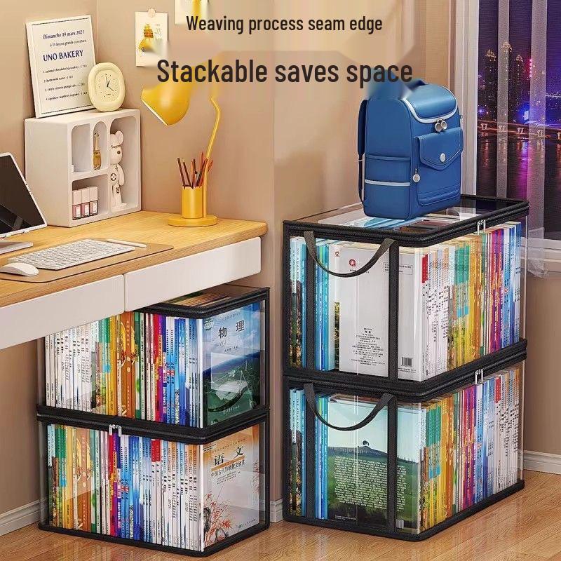 Transparent Book Storage Organizer: Dustproof & Moistureproof Bag for New & Old Books - Ideal for Classroom & Home Use