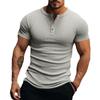 Casual Men's T-shirt Button Sports Short Sleeve T-shirt Men