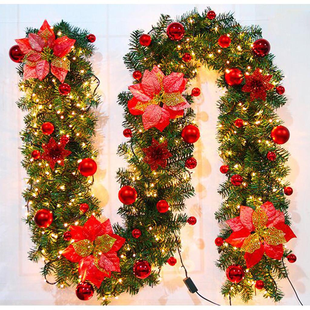  LED Tree Hanging Ornament Rattan Colorful Decoration For Christmas Party