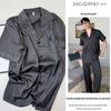 Men’s Luxury Ice Silk Pajamas: Long Sleeve, Light and Comfortable Spring/Autumn Homewear Set