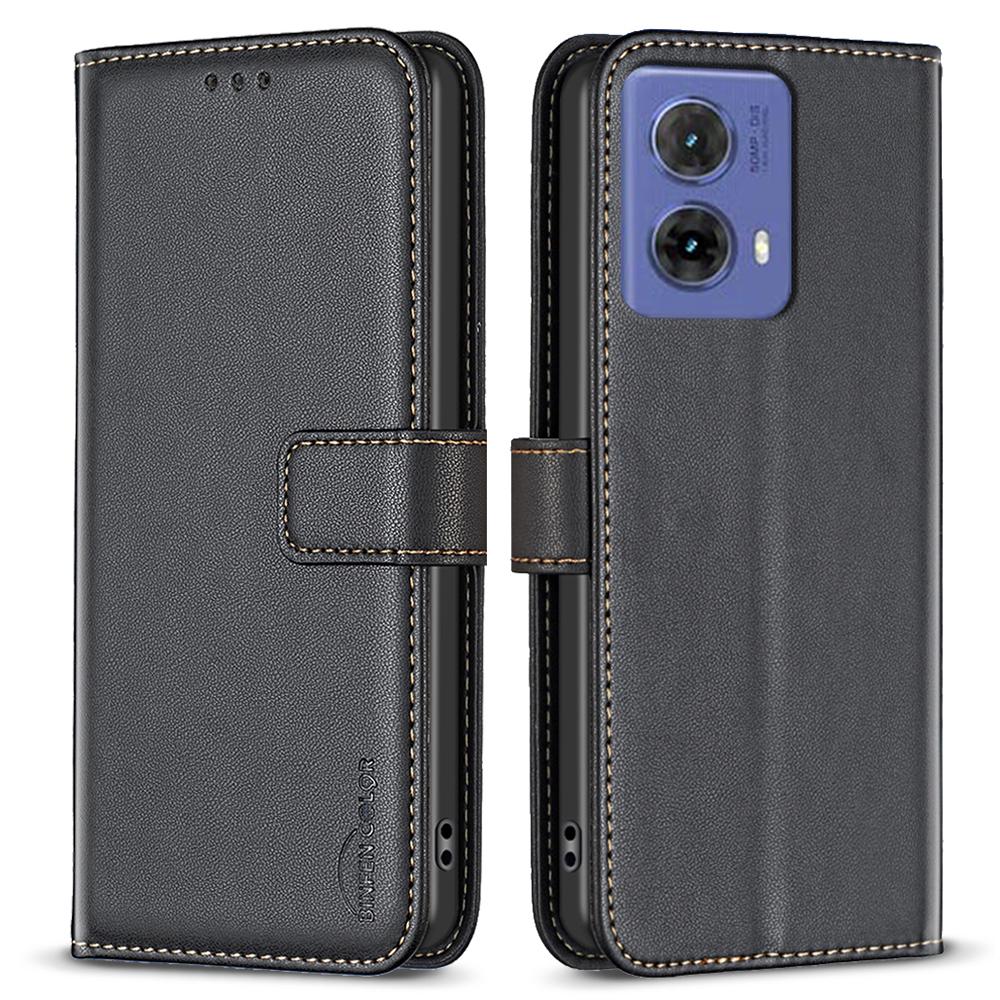 BINFEN COLOR BF17 For Motorola Moto G85 5G/S50 Neo 5G Wallet Case PU Leather Phone Cover