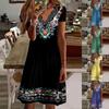 Women's Dresses Ethnic Print Loose Elastic Colorful Dresses