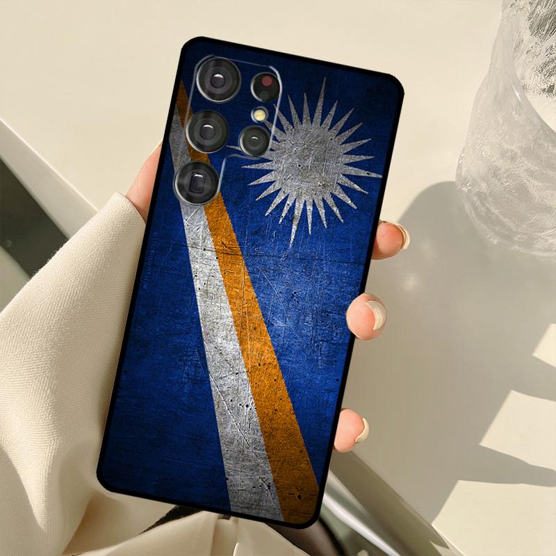 Marshall Islands Flag Case For Samsung Galaxy S25 S24 S23 S22 S21 S20 Ultra S9 S10 Plus S21 FE S25 FE Back Cover