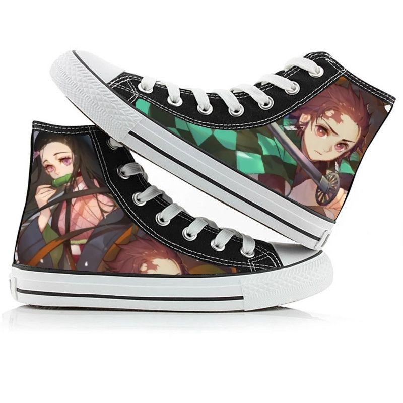 2025 Demon Slayer Print Canvas Schuhe Mode Anime Student Herren Damen Unisex Freizeitschuh Liebhaber Paarschuhe