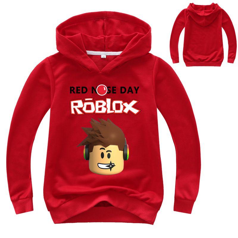 Nose Roblox Red Childrens Cartoon Print Hoodie Sweater Long Sleeve Tops