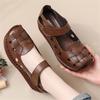 Rindsleder Retro Keilabsätze Damen Sandalen Damen Sommer Neu Weichsohle Echtes Leder Mutter Schuhe Slipper Komfort Damenschuhe