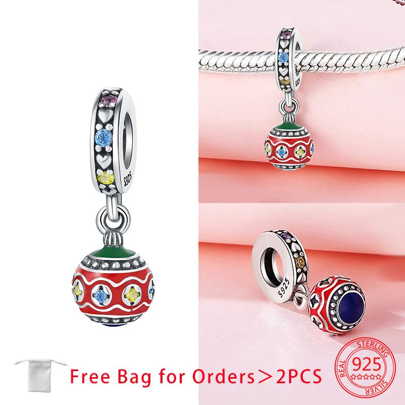 Santa Claus Christmas Tree Sleigh Gingerbread Man Beads Copper Charms Pendant Fit Women Diy Original Bracelet Jewelry Gift