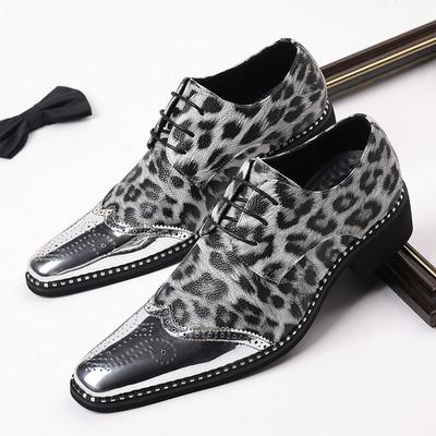Mode Neue Britische Formelle Brogues Schuhe Für Männer Leopardenmuster Schnürung Oxfords Party Hochzeit Homecoming Schuhe