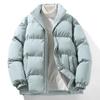 Unisex Stand Collar Thick Cotton Puffer Jacket - Winter Warm