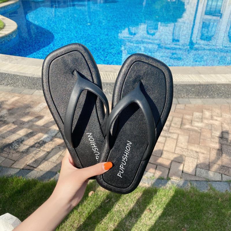 Fashion Thick Bottom Platform Sea Flip-Flop Thong Sandals Summer Shoes Soft Bathroom Slippers Pillow Slides Outdoor Indoor Shoes Women