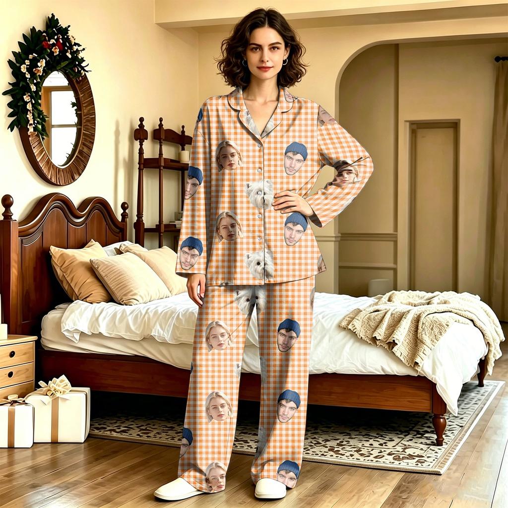 Unisex Long Sleeve Long Pants Pajama Set - Casual Loungewear Sleepwear for Men and Women