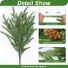 Simulated Branch Single Decorative Christmas Green Plant Ornaments Indoor Flower Arrangement Accessories,8pcs