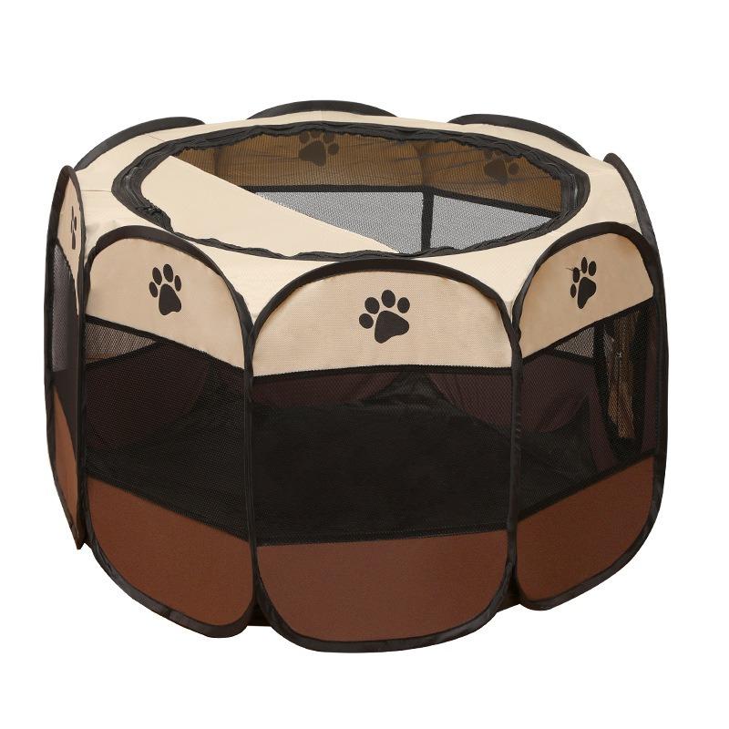 Foldable Pet Tent Durable Grip Cat House Oxford Cloth Octagonal Pet Fence Portable Outdoor Small Dog Cages Cat Fences for All-season Pet Supplies