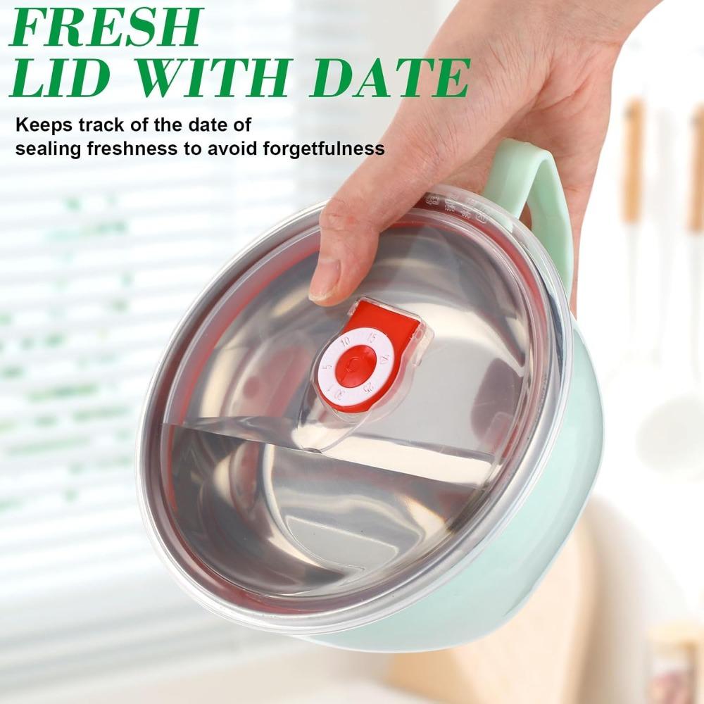 Stainless Steel Noodle Bowl Insulated Instant Noodle Bowl with Lid Food-Grade Material Lunch Box Suitable for Home Office Travel