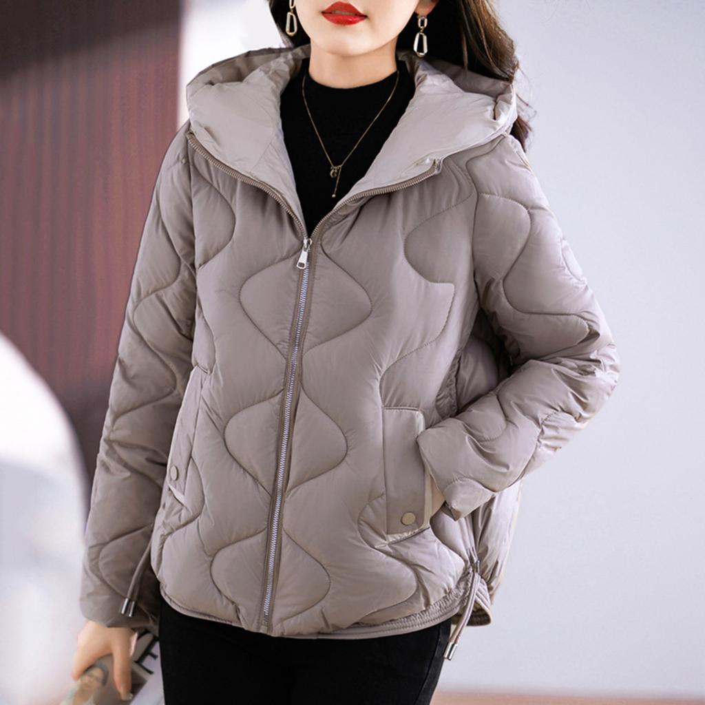 Winter Thick Warm Cotton Jacket With Zipper Hood