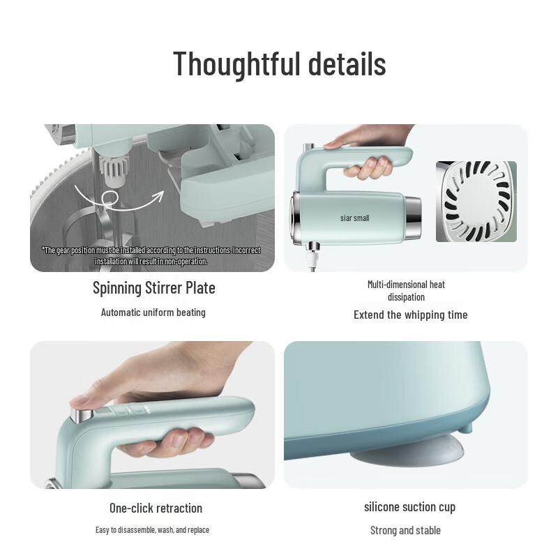 Bear Electric Handheld and Stand Mixer for Baking CN plug (adapter included)