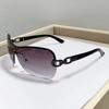 Luxury Rimless Square Sunglasses Women Men Designer Brand Sun Glasses Female Male Cute Gradient Mirror