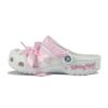 Crocs Classic clog EVA Pink Fluttering Casual Versatile Fashion Trend Hole Shoes for men and women White
