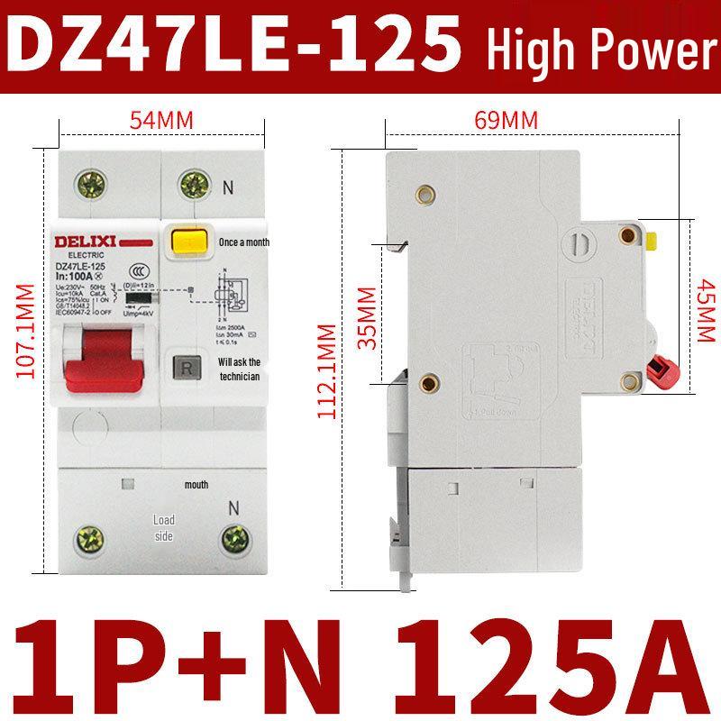 Delixi 220V Miniature Air Switch Circuit Breaker 2P with Leakage Protection, 1P+N, 3P, 4P.