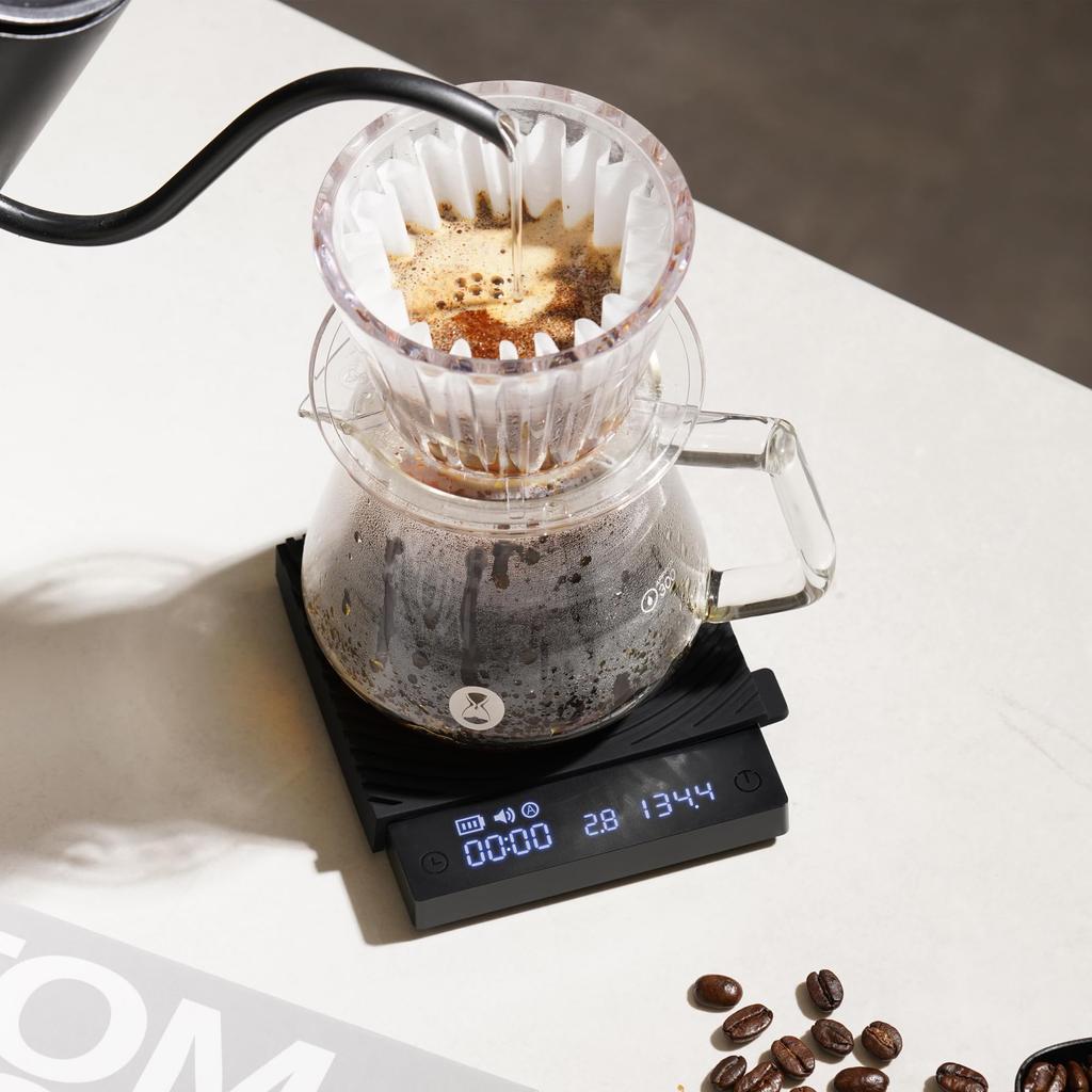 TIMEMORE Basic Mini Coffee Drip with Auto Suitable for Japanese Instruction Manual Black Scale, 0.1g Accuracy, Scale, Compact, Rechargeable, Mode,