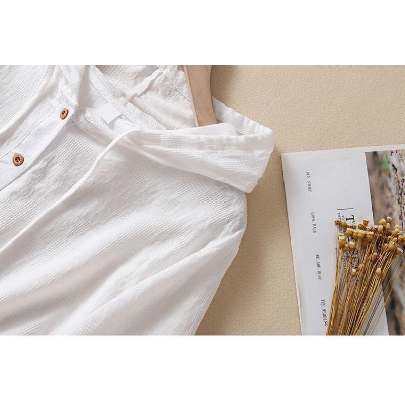 YYFS Moda Donna Casual Estate Primavera Tinta Unita Stampa Maniche 1/2 Felpe con Cappuccio & Camicie