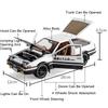 Large 1:18 Classic Movie AE86 Car Model Toy Alloy Diecast Sound Light Vehicle Wheel Steering Shock Absorption Models Kids Gifts