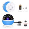 Rotating RGB Night Light Starry Projector Lamp USB/Battery Operated Bedroom Decoration Lights For Children Kids Christmas Gifts